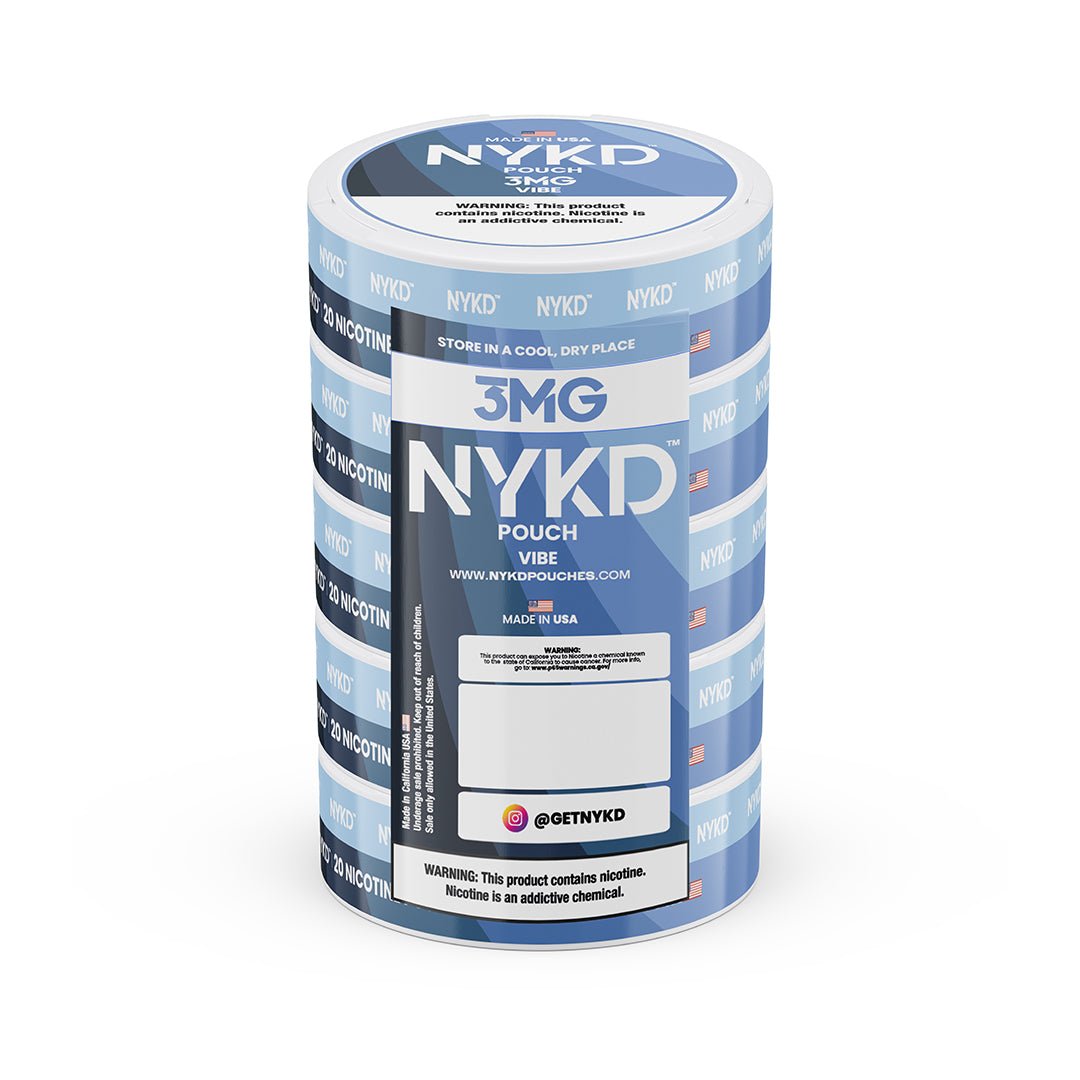 NYKD-3MG-SLEEVES-VIBE_2c8d91f0-9fe7-4edf-a499-3098525fed31 NYKD POUCH USA - Premium Nicotine Pouches - Vibe | 5-Pack Sleeve - Image 1
